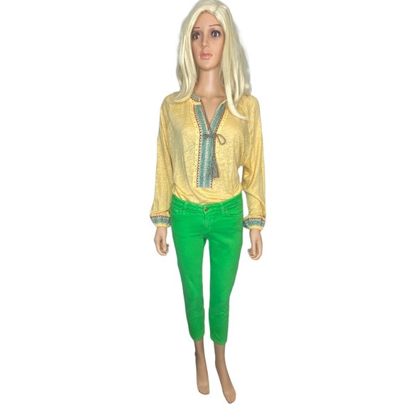 kate spade Denim - Kate Spade Bright Green Play Hooky Capri Pants Woman's 28 *